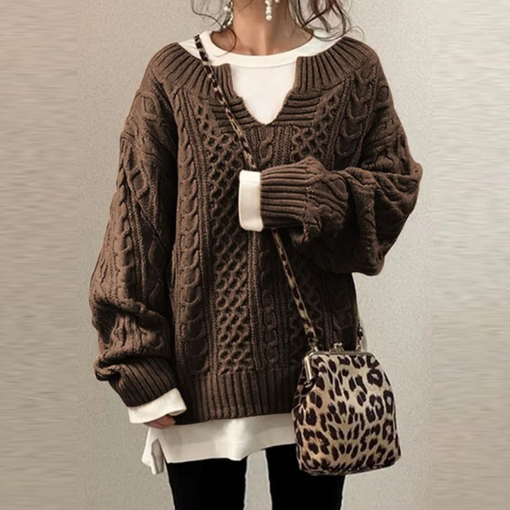 Women’s Oversized Cable Knit Sweater - Kendria
