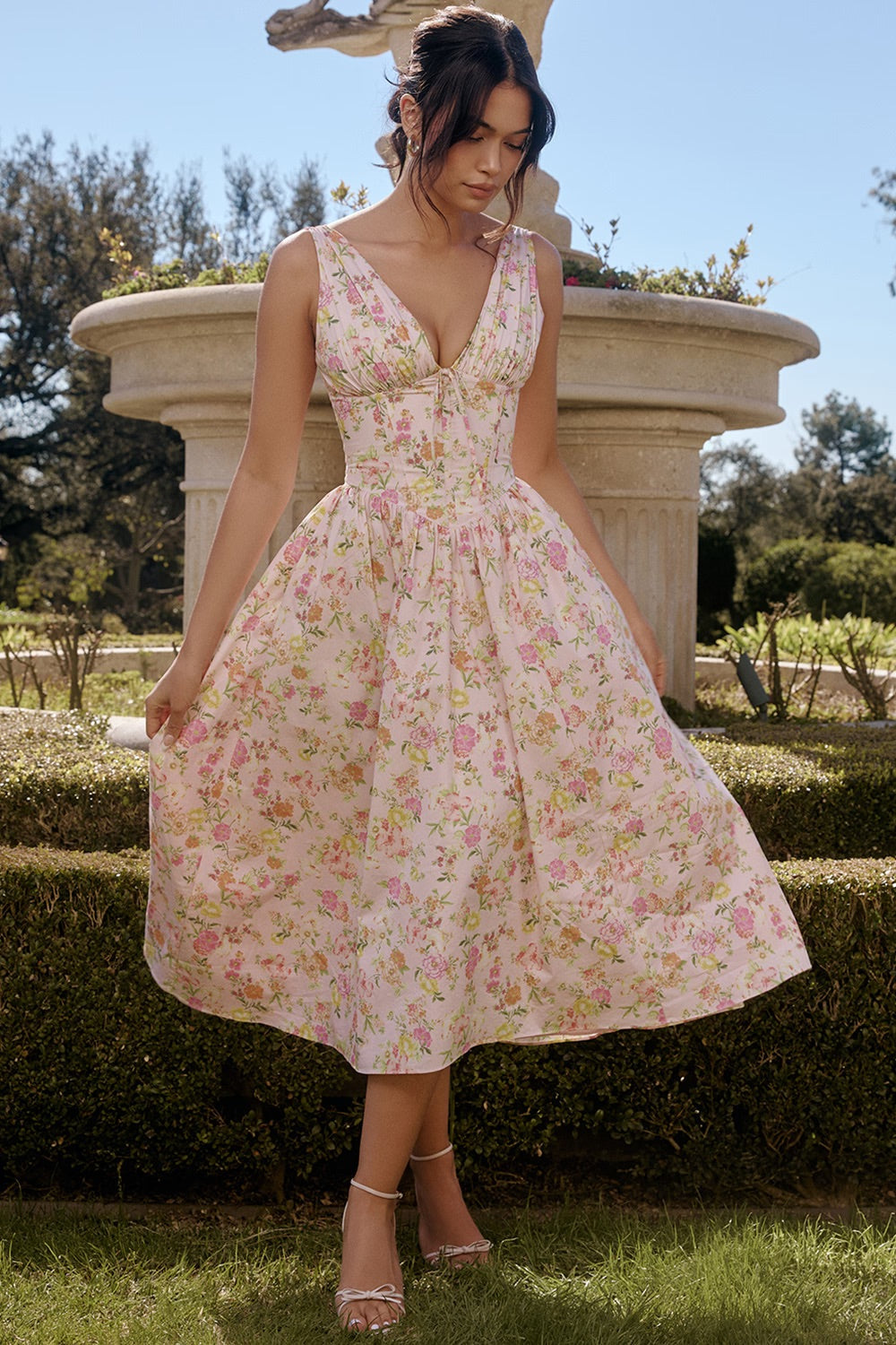 Women's Elegant Midi Dress - Nora