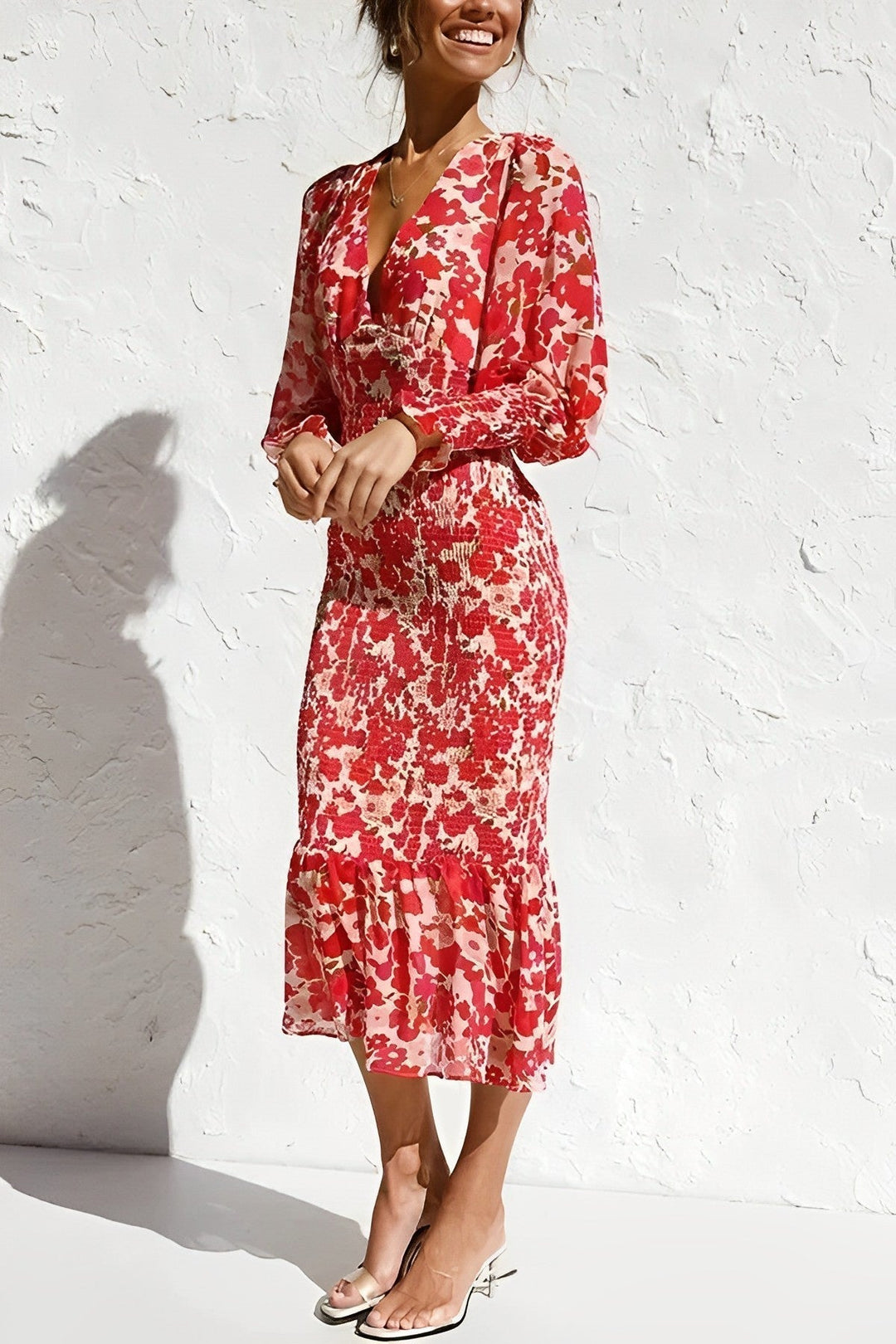 Women’s Elegant Floral Midi Dress - Rosanne