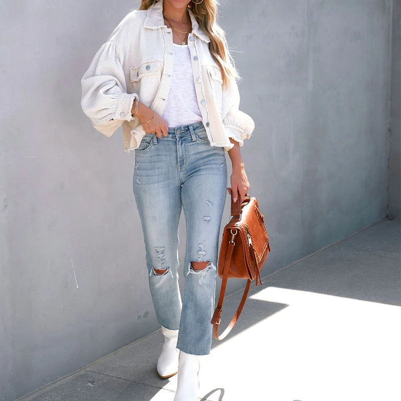 Women’s Puff Sleeve Chic Trendy Jacket - Ava