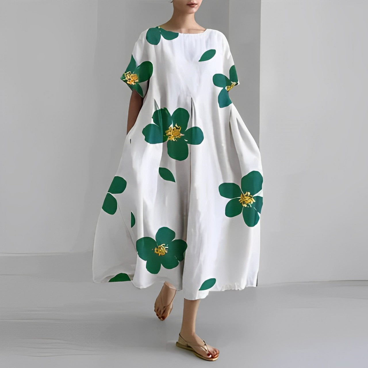 Women’s Boho Floral Summer Midi Dress - Rosa