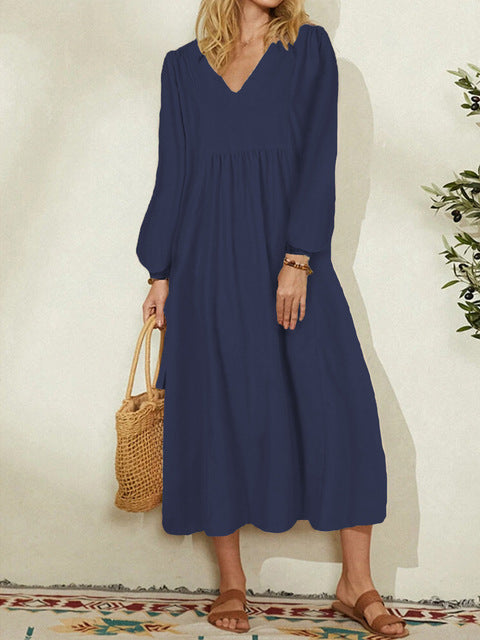 Women’s Casual Summer V-Neck Maxi Dress - Jenna