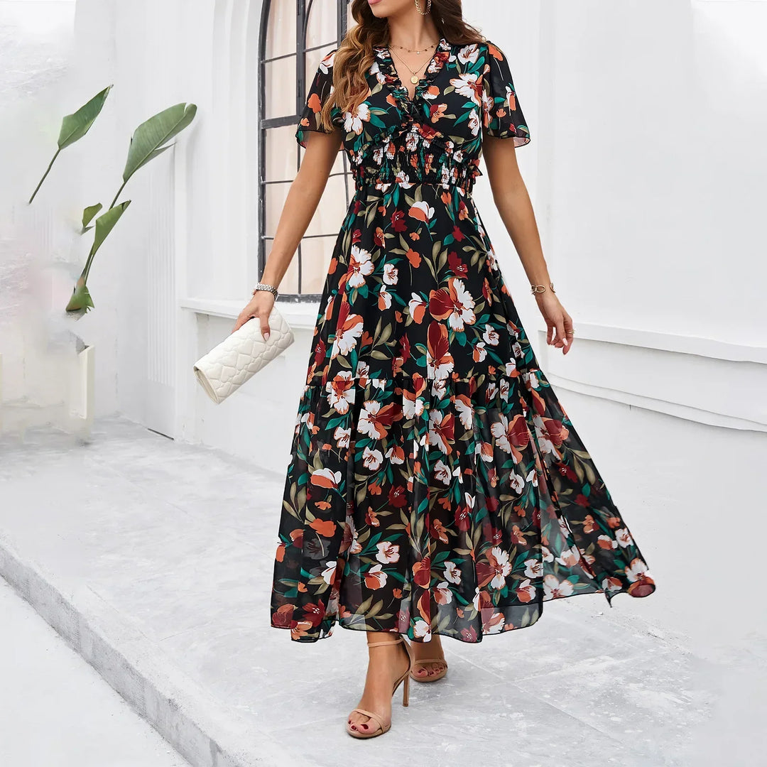Women’s Floral A-Line Summer Maxi Dress - Sienna