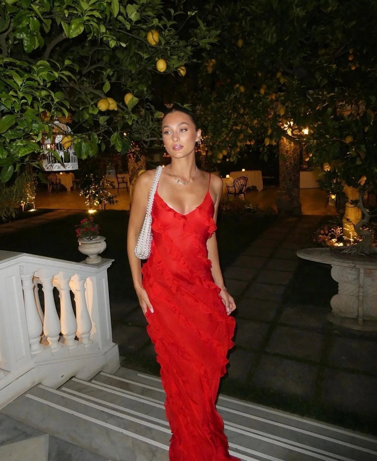 Women’s Backless Romantic Elegant Maxi Dress - Jolie