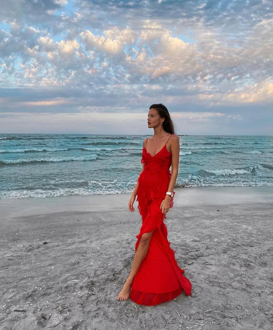 Women’s Backless Romantic Elegant Maxi Dress - Jolie