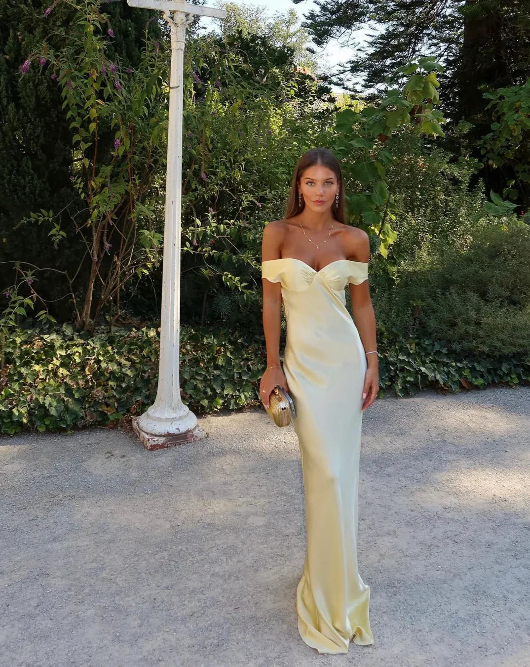 Satin Maxi Dress - Vivian