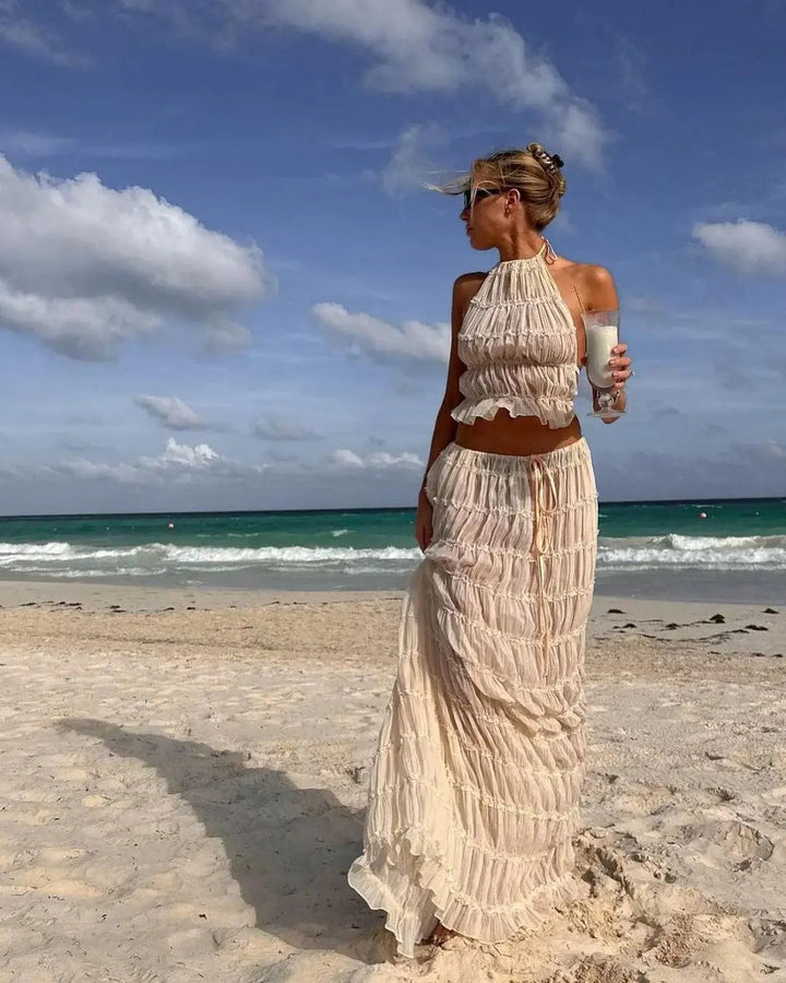 Women’s Ruffled Two-Piece Holiday Set - Eleanor