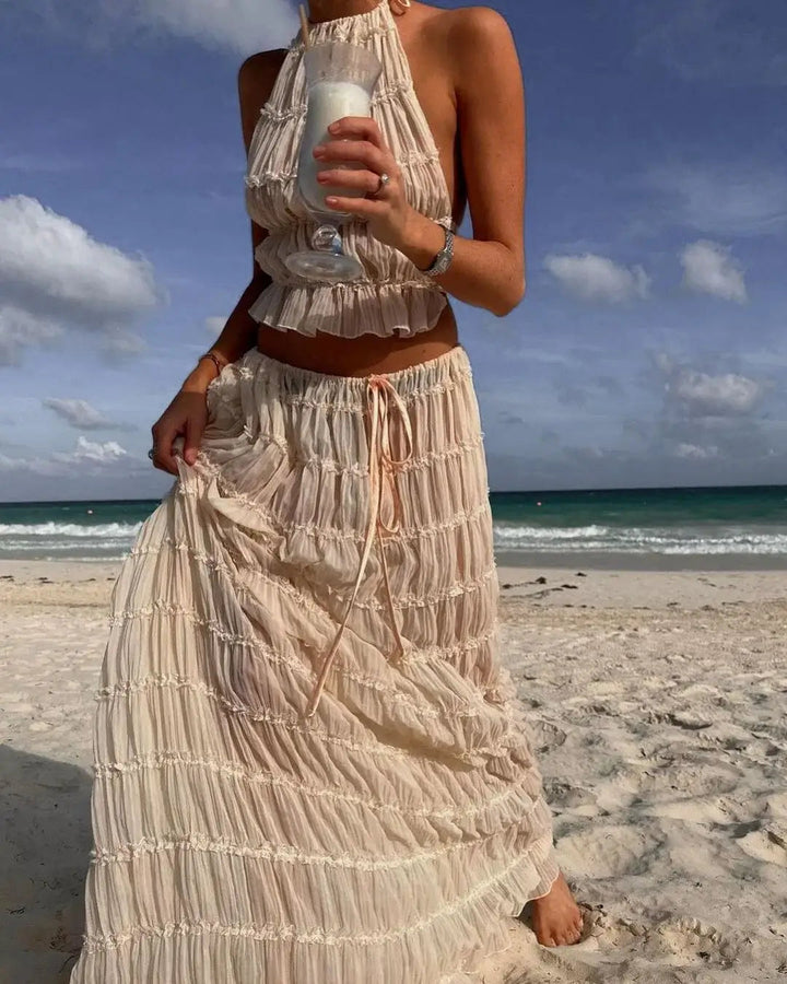 Women’s Ruffled Two-Piece Holiday Set - Eleanor