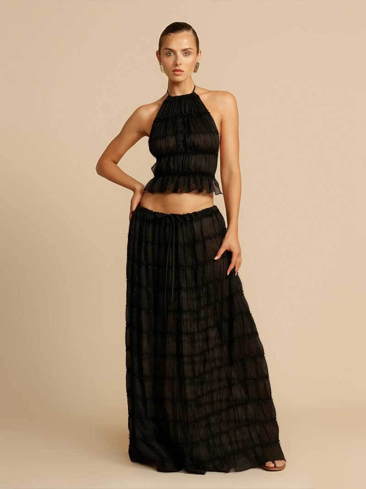 Women’s Ruffled Two-Piece Holiday Set - Eleanor