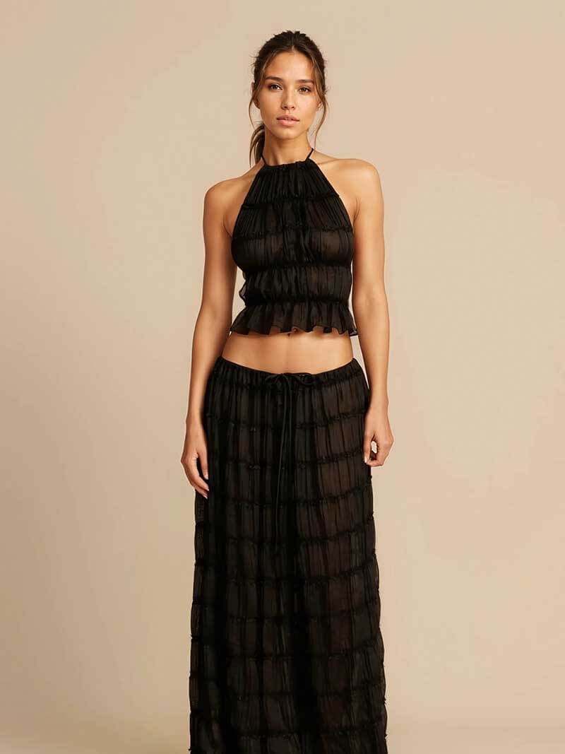 Women’s Ruffled Two-Piece Holiday Set - Eleanor
