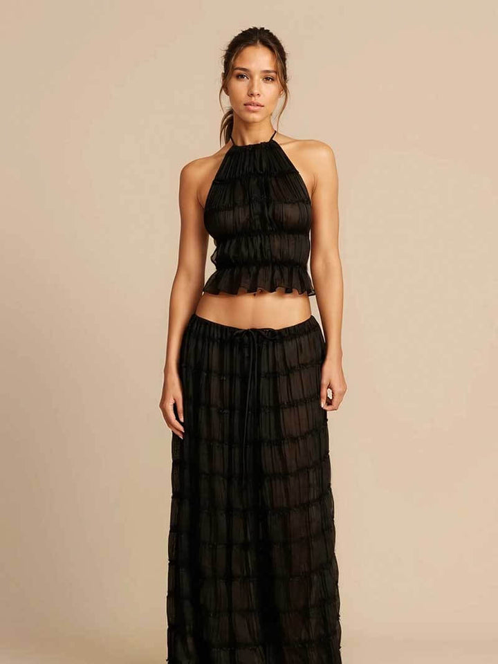 Women’s Ruffled Two-Piece Holiday Set - Eleanor
