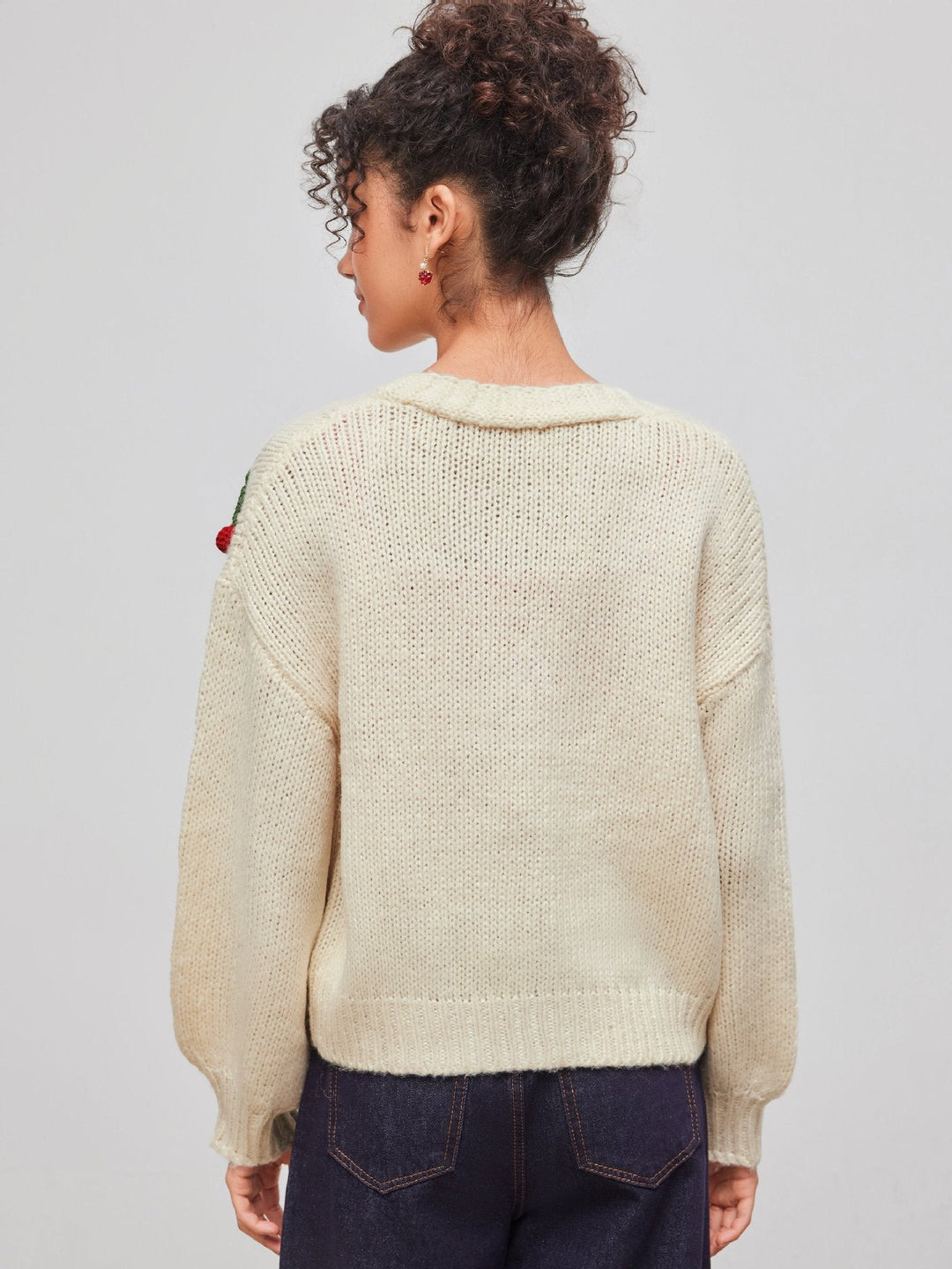 Women’s Oversized Cozy Cherry Cardigan - Emeline