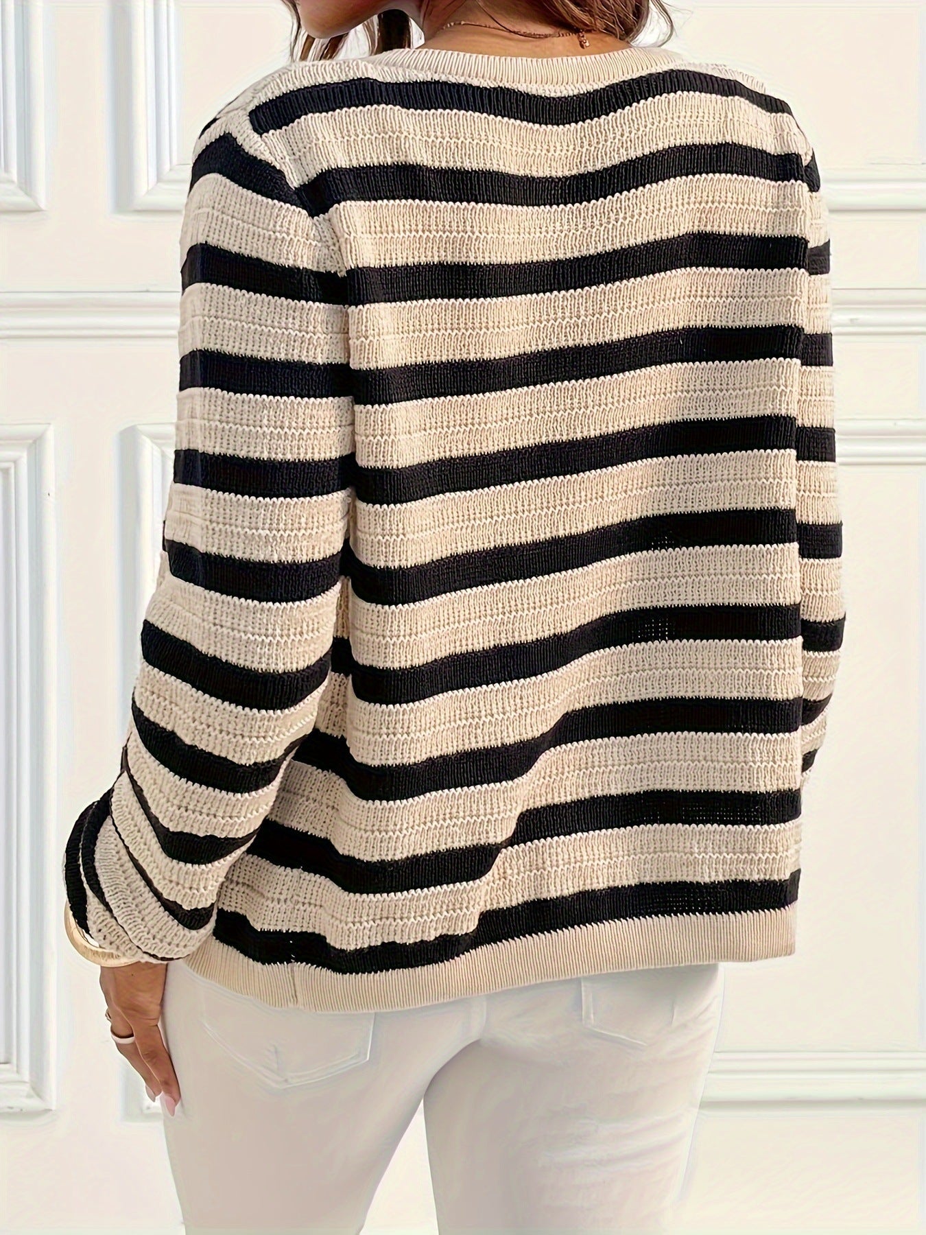 Women’s Buttoned Striped Cardigan - Esmade