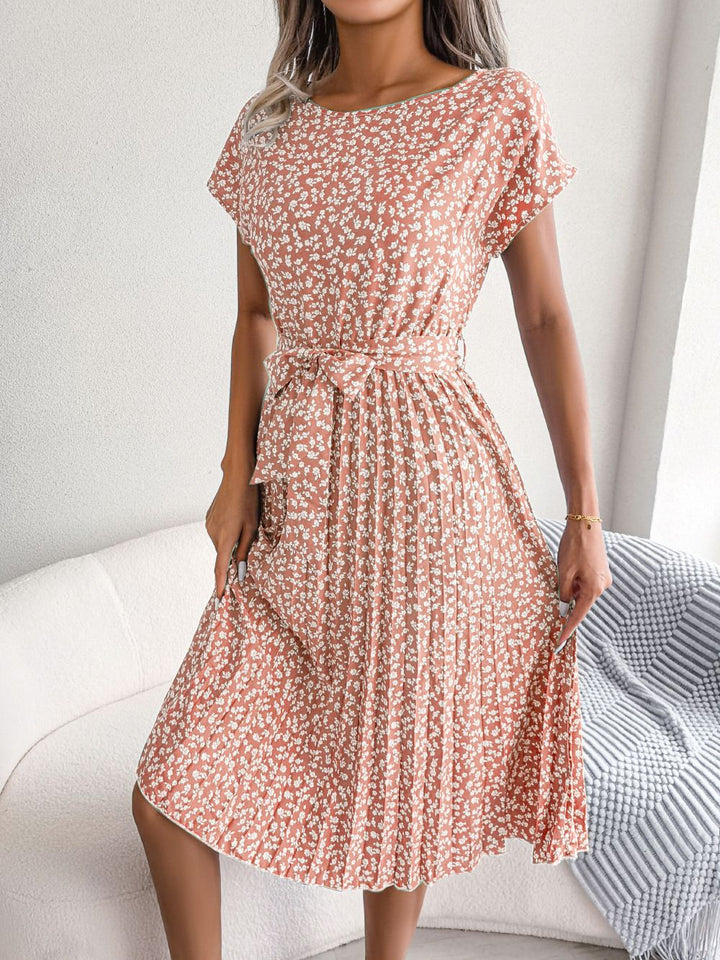 Women’s Elegant Pleated Cocktail Midi Dress - Annalise