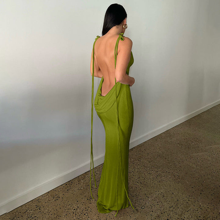 Women’s Elegant Backless Maxi Dress - Serenity