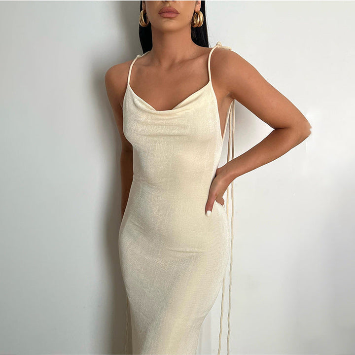 Women’s Elegant Backless Maxi Dress - Serenity