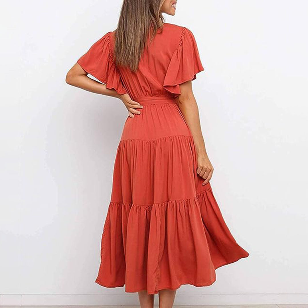 Women's Casual Wedding Guest Midi Dress - Emma