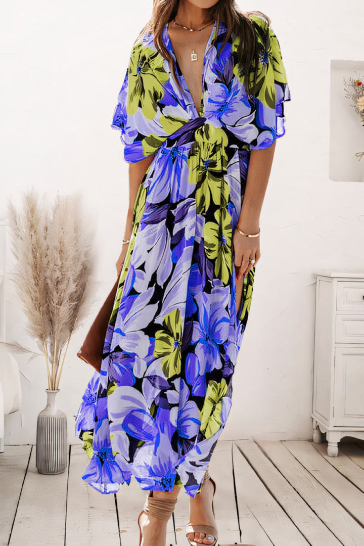  Ladies A Line Floral Maxi Summer Dress - Orlinae-4