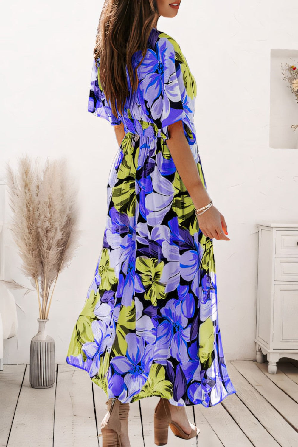  Ladies A Line Floral Maxi Summer Dress - Orlinae-5