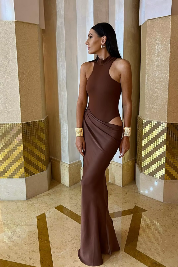 Women’s Bold Sculpting Asymmetrical Maxi Dress - Lila