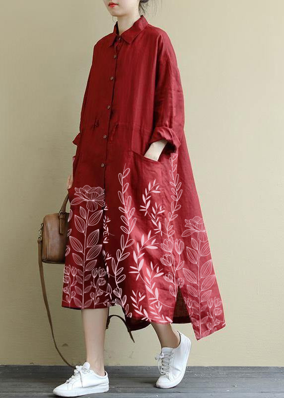 Linen Shirt Dress Casual Oversize Spring Maxi Dresses - Tiana