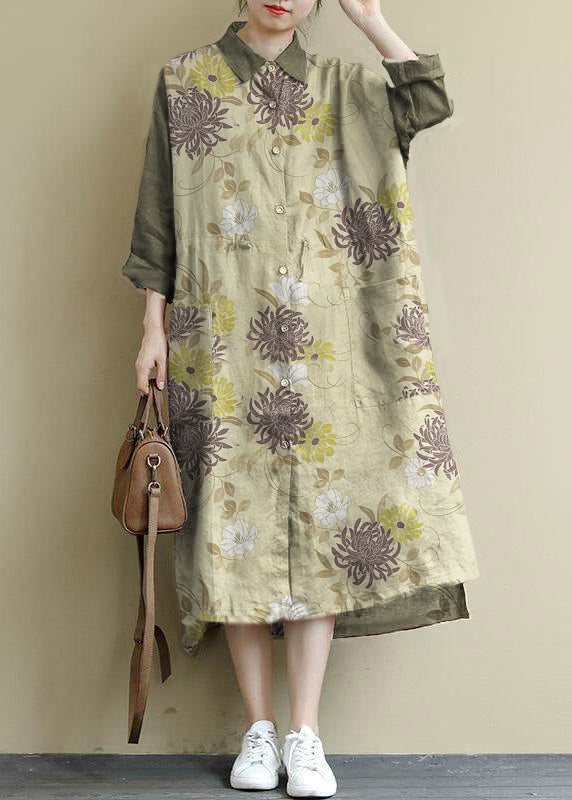 Linen Shirt Dress Casual Oversize Spring Maxi Dresses - Tiana