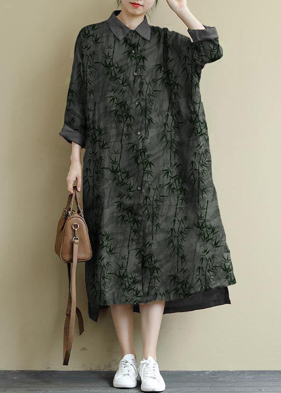 Linen Shirt Dress Casual Oversize Spring Maxi Dresses - Tiana