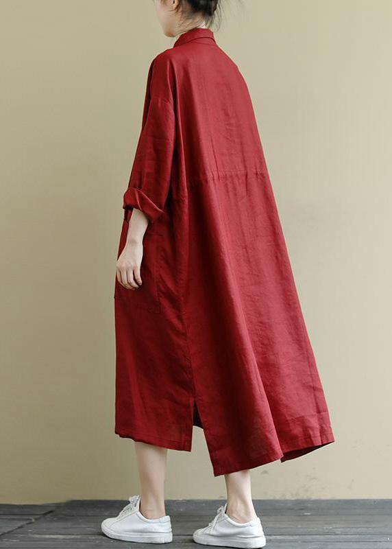 Linen Shirt Dress Casual Oversize Spring Maxi Dresses - Tiana