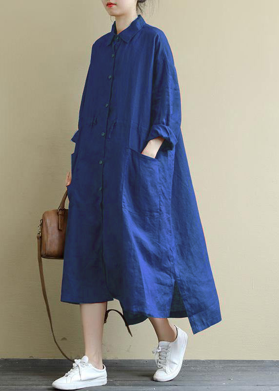 Linen Shirt Dress Casual Oversize Spring Maxi Dresses - Tiana