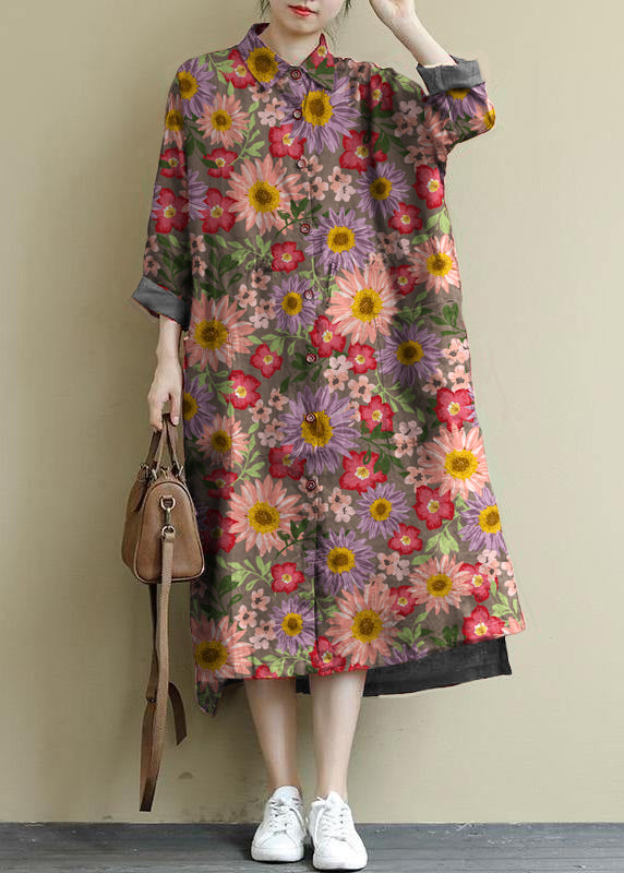 Linen Shirt Dress Casual Oversize Spring Maxi Dresses - Tiana