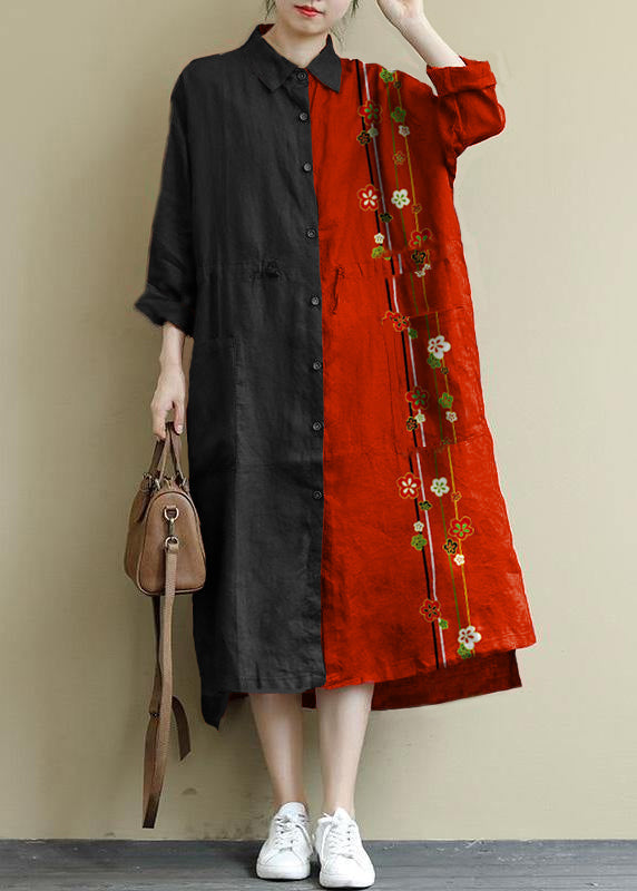 Linen Shirt Dress Casual Oversize Spring Maxi Dresses - Tiana