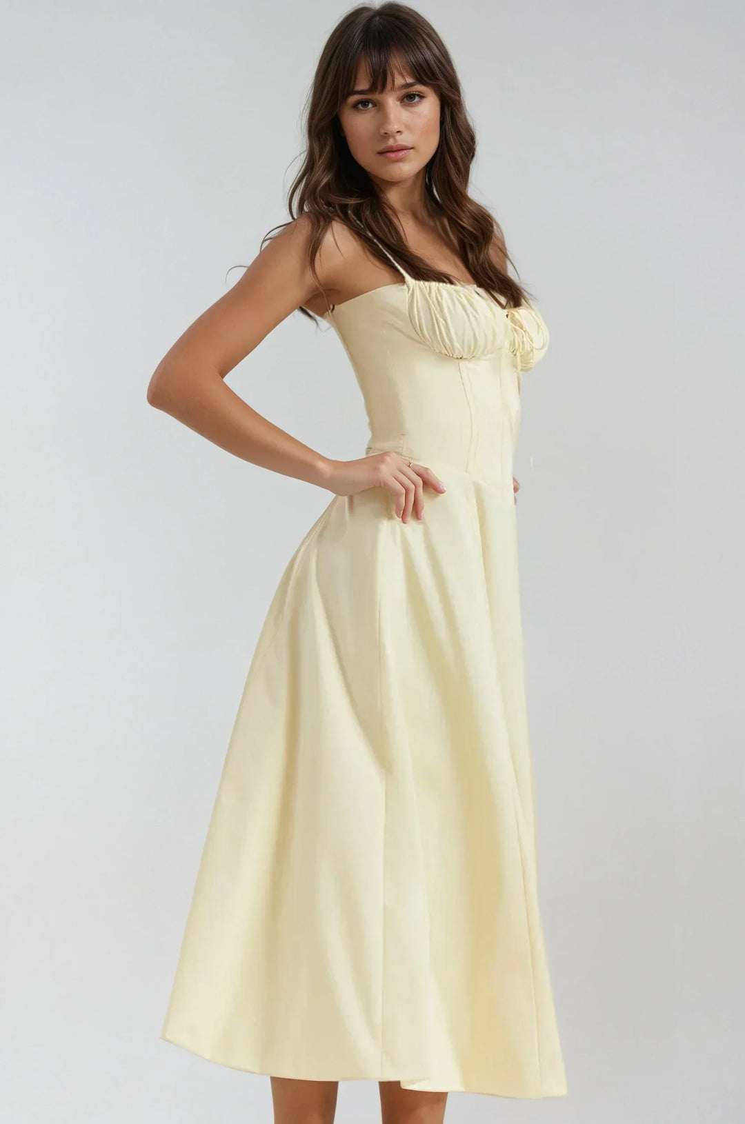 Women’s Elegant Corset A-Line Midi Dress - Catherine