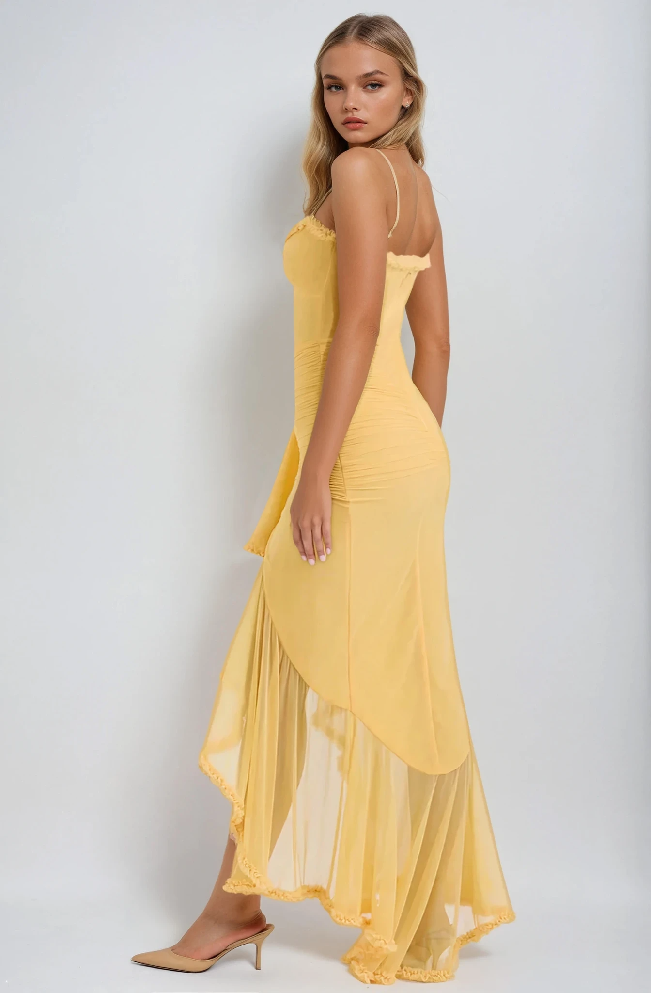 Charming Ruffled Gown - Bianca