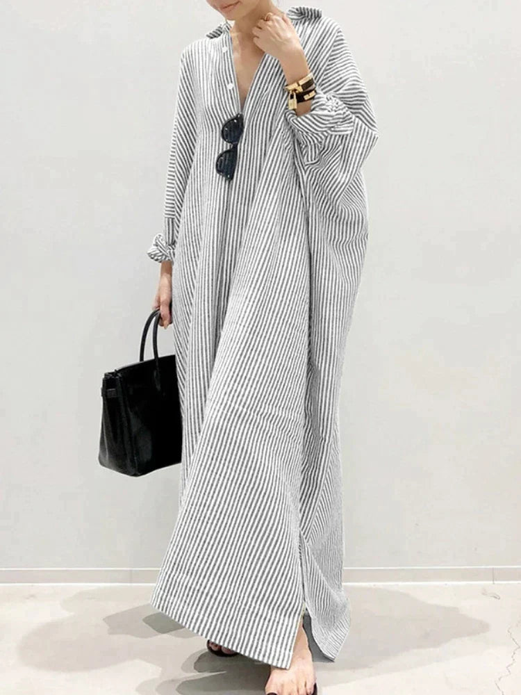  Ladies Striped Maxi Summer Dress - Carmen-4