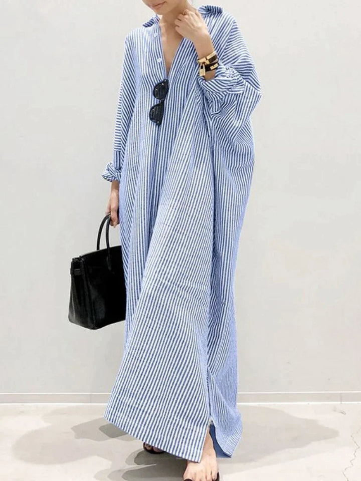  Ladies Striped Maxi Summer Dress - Carmen-3
