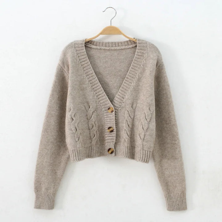 Women’s Cropped V-Neck Cardigan - Saoirse