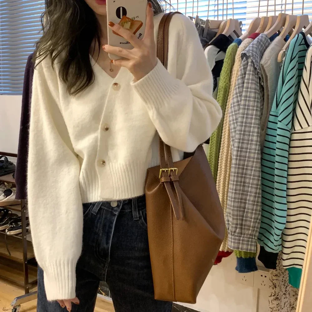 Women’s Asymmetric Design Cropped Cardigan - Livvy