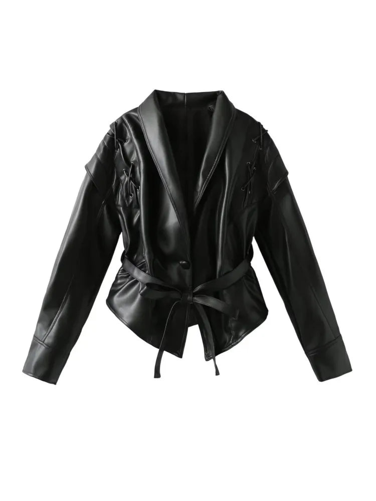 Women’s Cropped Leather Jacket - Madonna