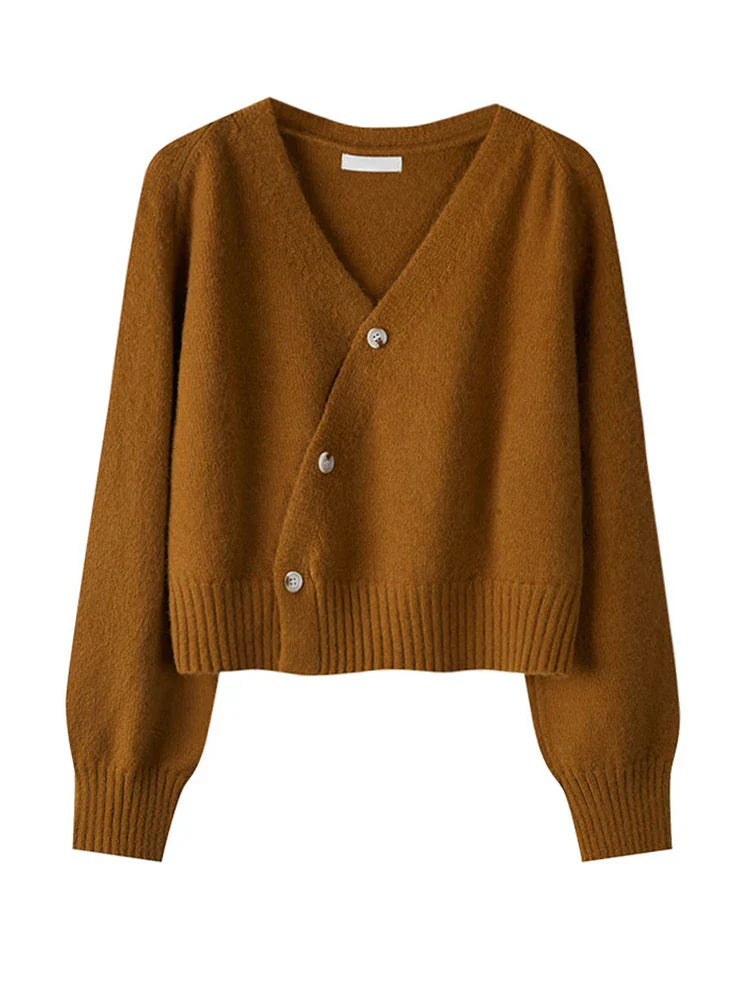 Women’s Asymmetric Design Cropped Cardigan - Livvy