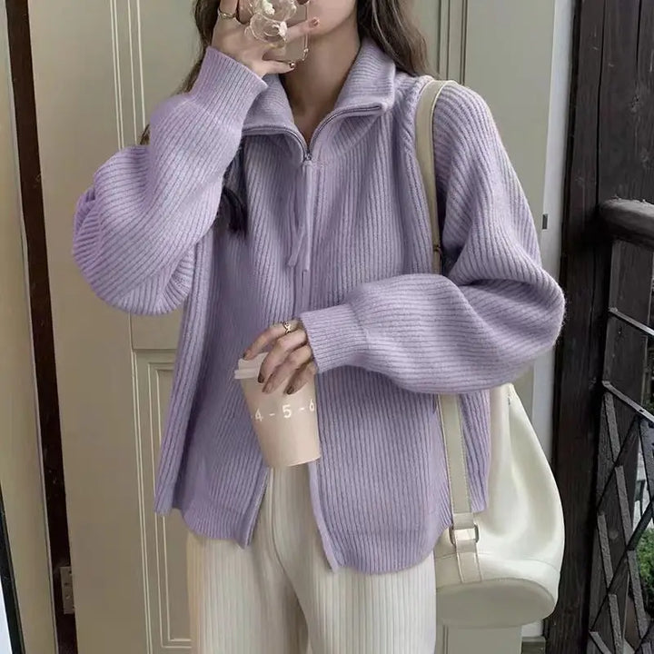 Women's Cozy Knitted Cardigan - Halsey