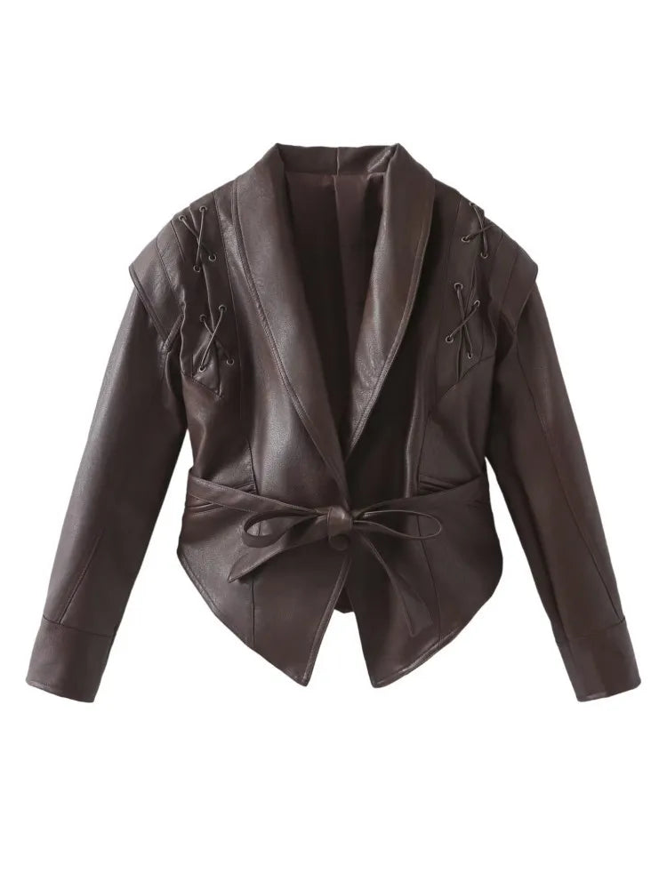 Women’s Cropped Leather Jacket - Madonna