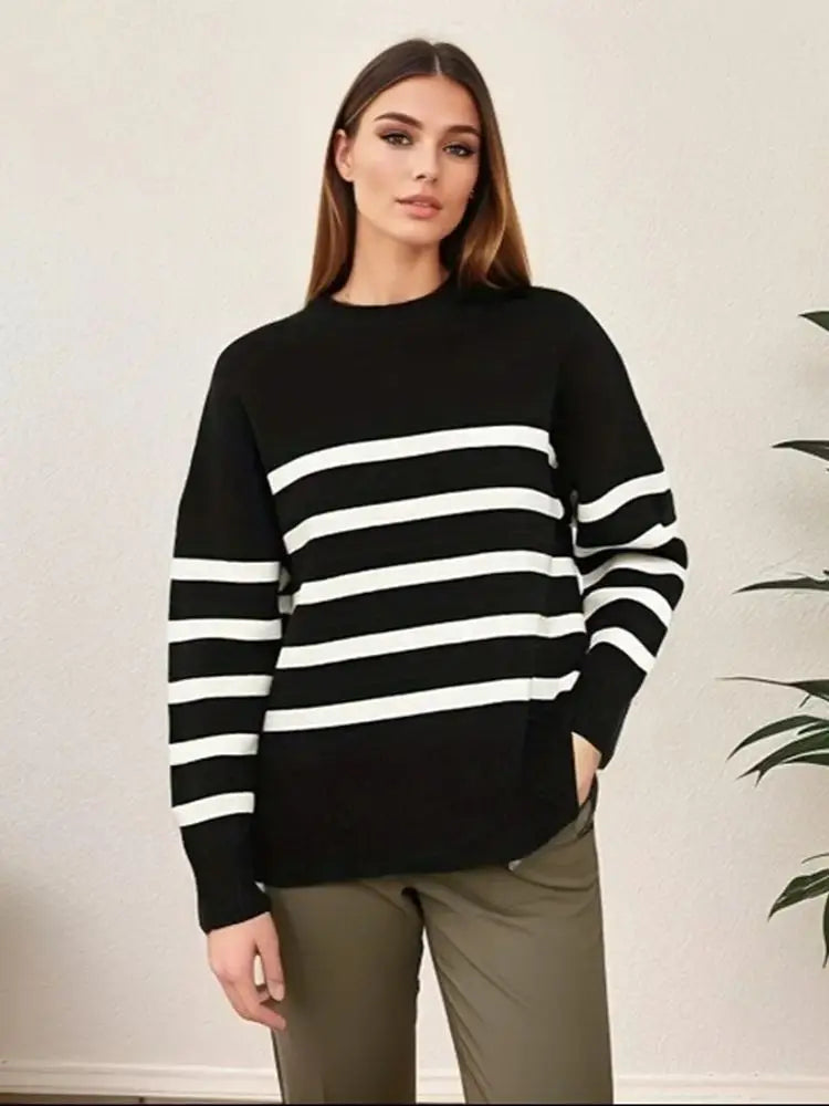 Women’s Oversized Striped Knitted Jumper - Rosalind