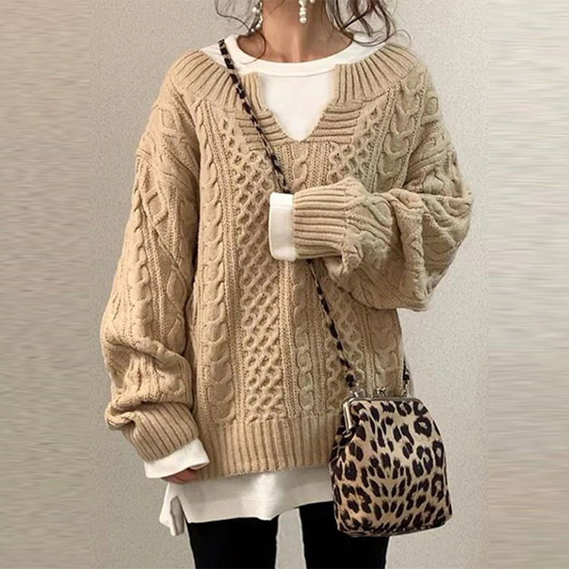 Women’s Oversized Cable Knit Sweater - Kendria