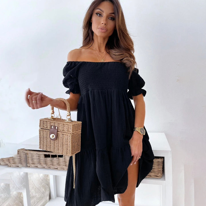 Variant image for Women’s Off-Shoulder Mini Dress Chic Summer Style - Tamara-16
