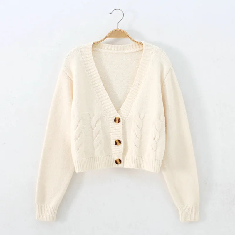 Women’s Cropped V-Neck Cardigan - Saoirse