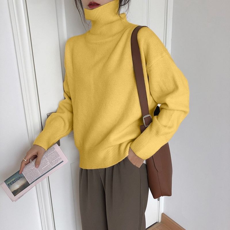 Women’s Classic Casual Turtleneck Sweater - Margret