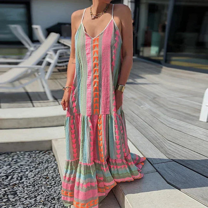 Ladies maxi summer dress with ruffles - Danny-4
