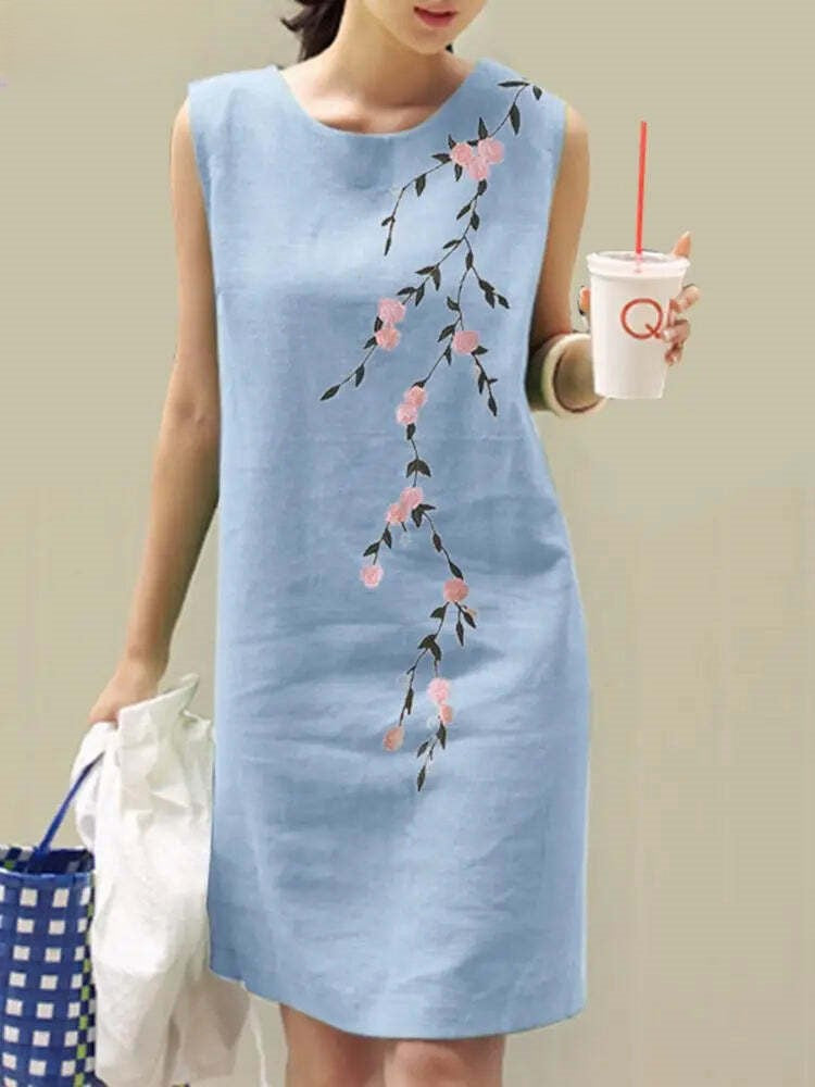  Ladies Floral Embroidered Mini Gala Dress - Sofia-1