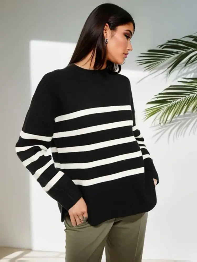 Women’s Oversized Striped Knitted Jumper - Rosalind