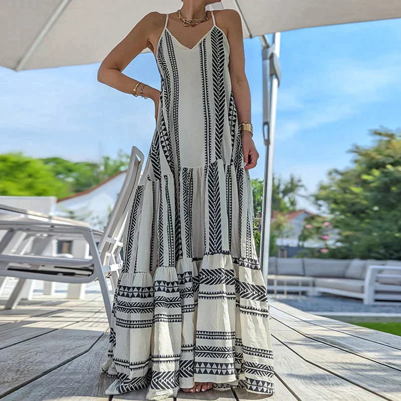  Ladies maxi summer dress with ruffles - Danny-2